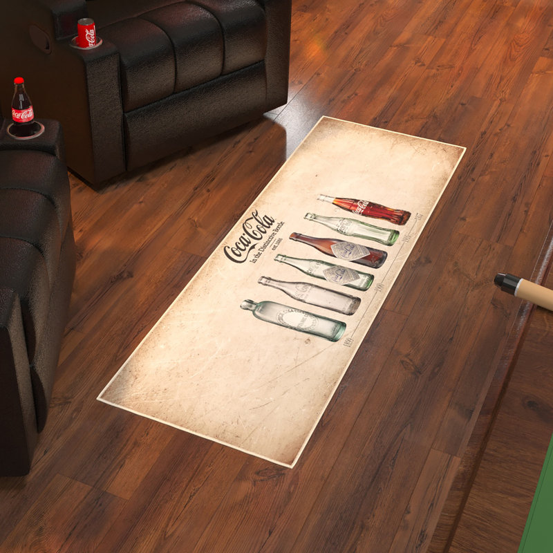 Tapis beige antidérapant Coca-Cola Coke