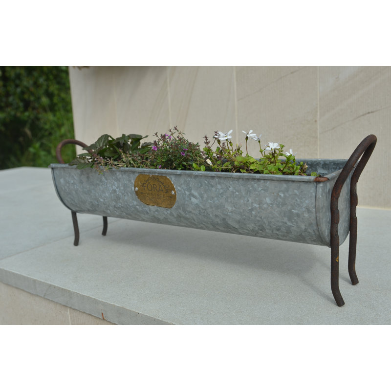 Aliza Handmade Metal Planter Box, 17cm H x 51cm W x 14cm D