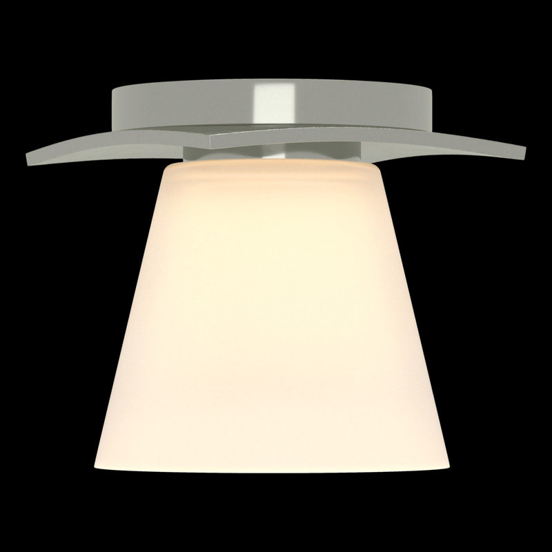 Wren 1 - Light 5.1" Simple Cone Flush Mount, Sterling, Opal Glass