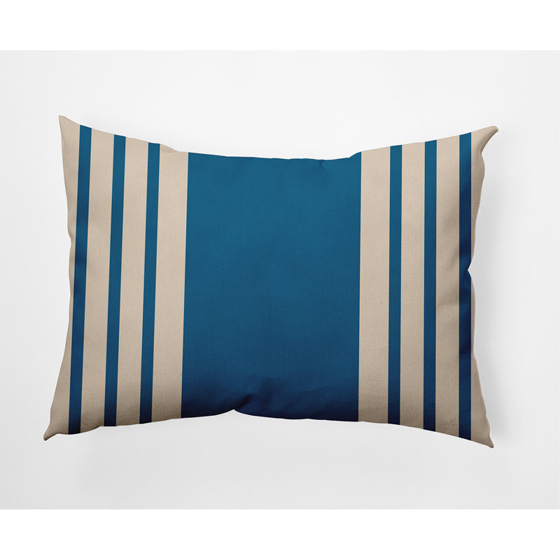 Striped Reversible Throw Pillow, Autumn Blue