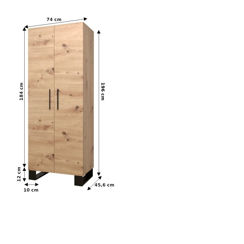 Tempo 2 Door Manufactured Wood Wardrobe