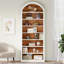 Étagère de rangement ouverte 79,53 "de haut à 8 niveaux blanc et brun pour salon-1318595704