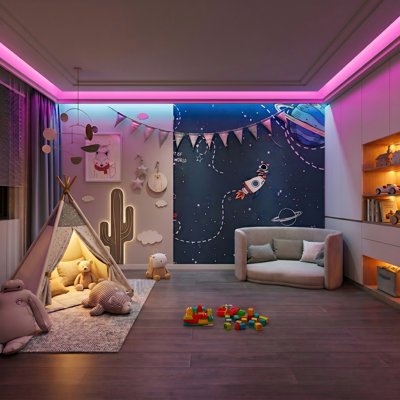 50ft Rgb Led Strip Lights With Bluetooth App And 44-key Remote - 24v Smart Colour Changing Light Strip - 1 Roll (15m) - Ideal For Bedroom, Ceiling & Home Decor
