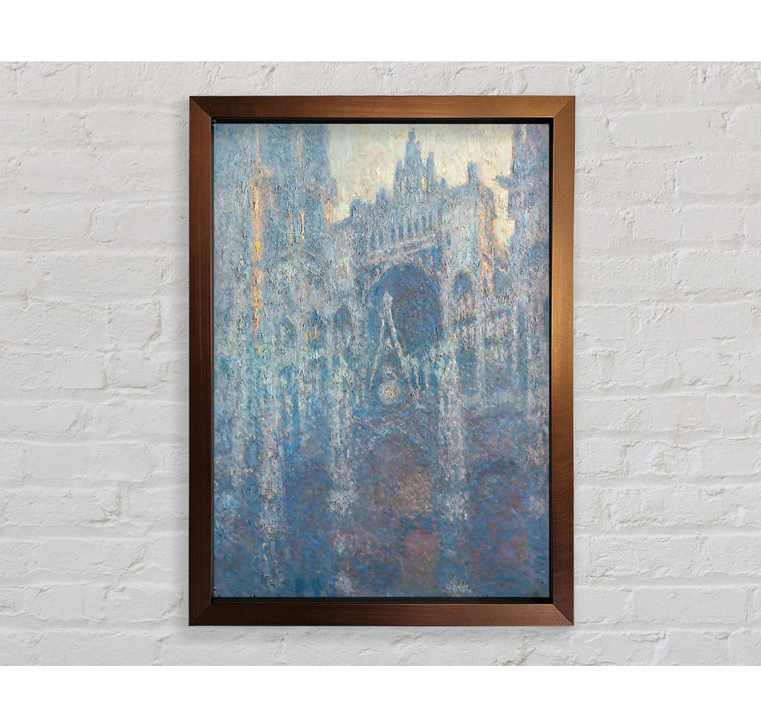 Gerahmtes Wandbild Monet Kathedrale von Rouen im Morgenlicht