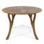 Table de salle à manger ronde 47,25 po en bois d'acacia avec finition en teck, table de patio à lattes résistante aux intempéries pour une utilisation extérieure et intérieure