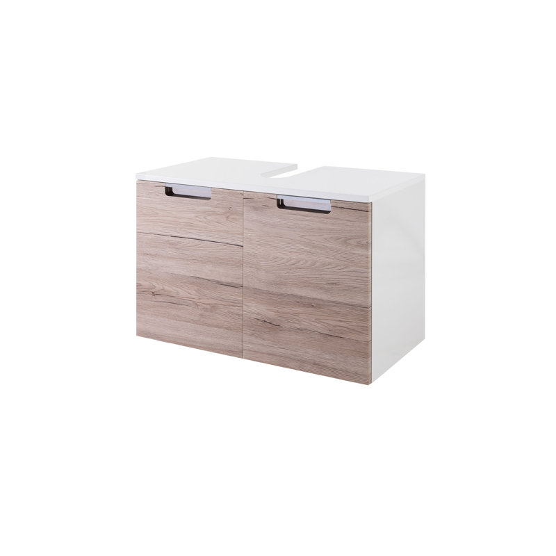 Mars Bathroom Storage Cabinet, White / Oak Nature Decor