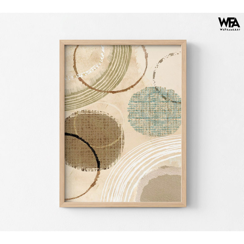 Reproduction de cercles de tons terreux, impressions murales rondes encadrées, impressions murales circulaires, art mural Mid Century, art mural encadré, art mural surdimensionné