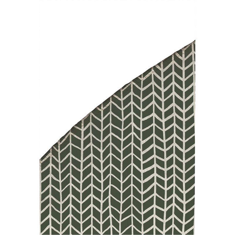 Chevron Feather Non-Slip Outdoor Rug, Round 5'