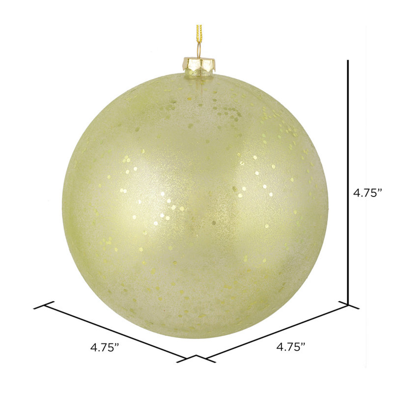 Boule scintillante transparente, Céladon, H 4,75 po x l 4,75 po x P 4,75 po