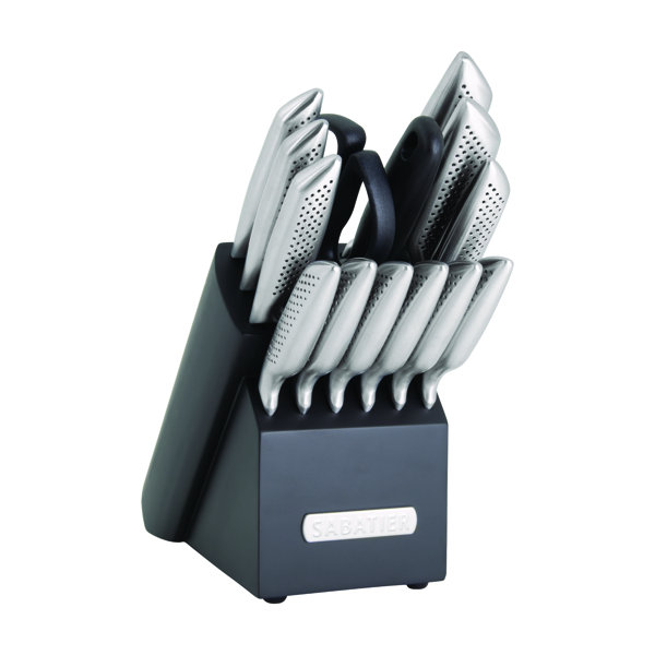 Sabatier Stainless Steel Knife Block Set with Edgekeeper, 13-pc