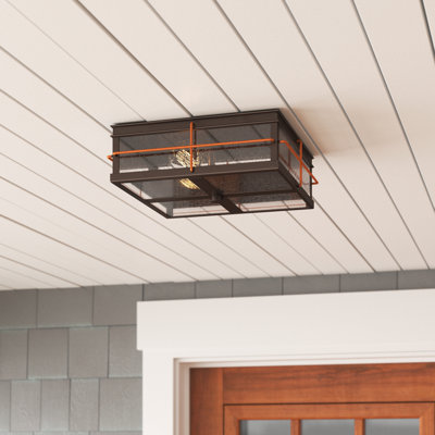 Dallas Bronze / Copper Accents 2 - Bulb Outdoor Flush Mount