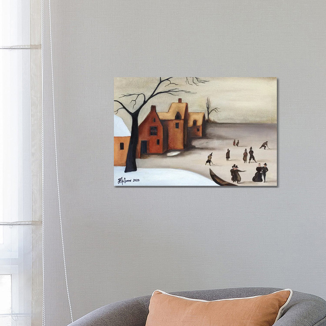 On The Frozen Lake by Alexander Trifonov - Wrapped Canvas Painting