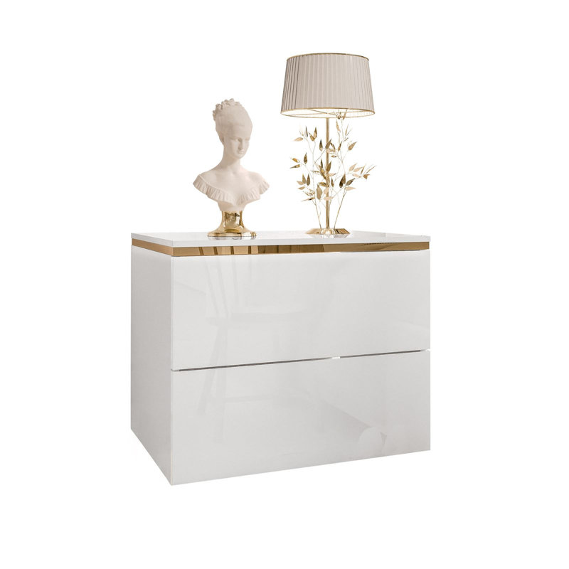 50cm W Manufactured Wood Bedside Table