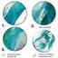 Turquoise Waves In Paradise I - Art abstrait rond en métal-538008812