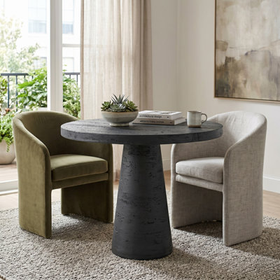 Table de salle à manger ronde 36 "x 30" en magnésium avec finition noire