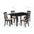 5 Piece Modern Dining Table Set Includes a Rectangle Wooden Table with Butterfly Leaf and 4 Linen Fabric Dining Room Chairs, Oak-443996599-536825901