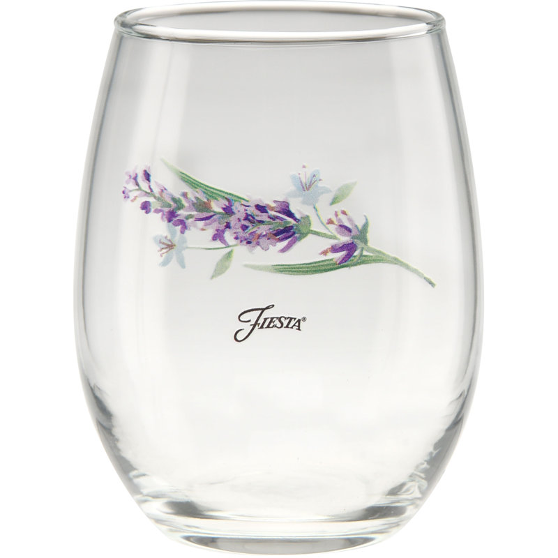 Ensemble de 4 verres à vin sans pied 15 onces Fiesta Lavender Bloom