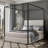 Corduroy Upholstered Canopy Bed With Tall Headboard-797322863-778923571