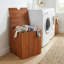  Panier de rangement en teck massif avec couvercle, 17 x 17 x 20