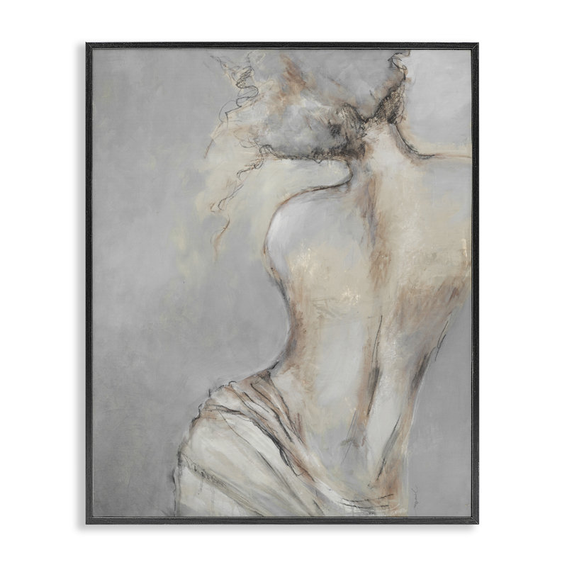 Traditional Nude Baroque Portrait Black Framed Giclee Art by Liz Jardine, 30" H x 24" W, Midnight Black Framed Giclee