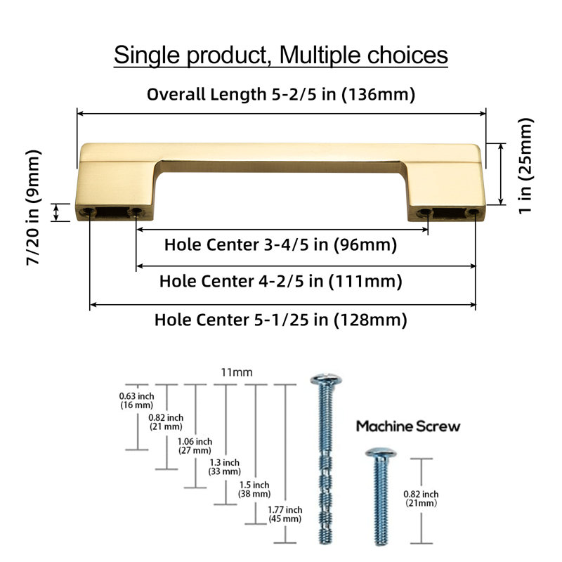 Bar Pull Multipack, 3 3/4", Brushed Brass
