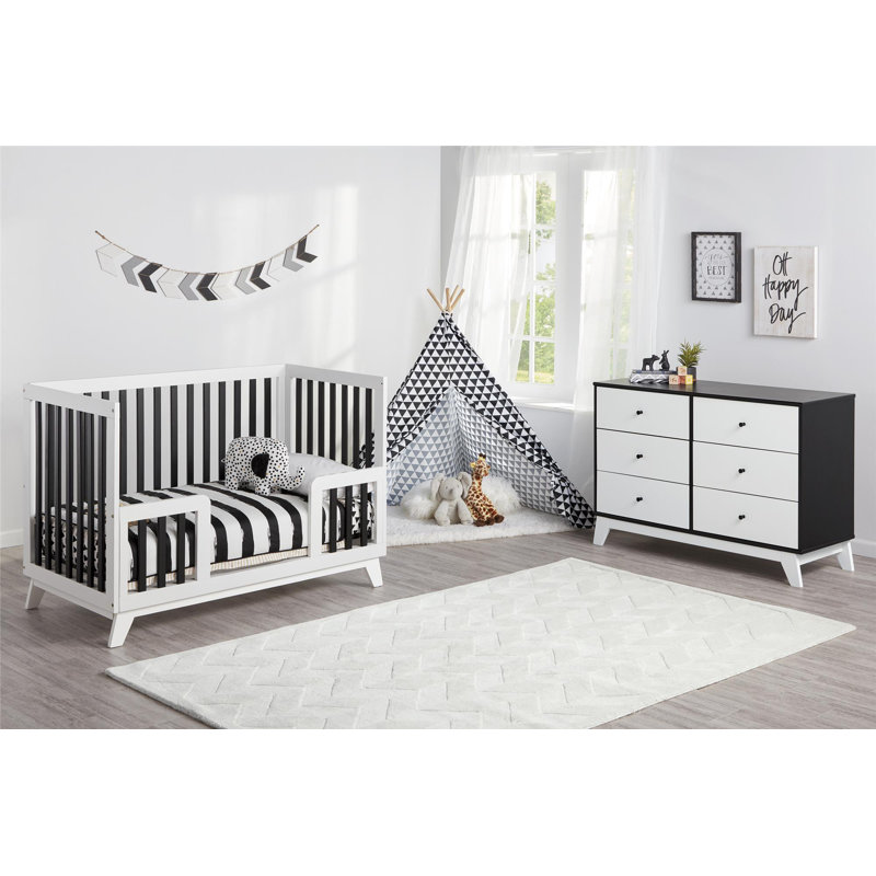 Kids 6 - Drawer Dresser, Black/White