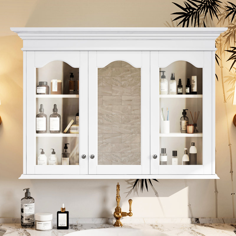 Armoire de rangement 40 po avec miroir et intérieur spacieux pour salle de bain 40 po