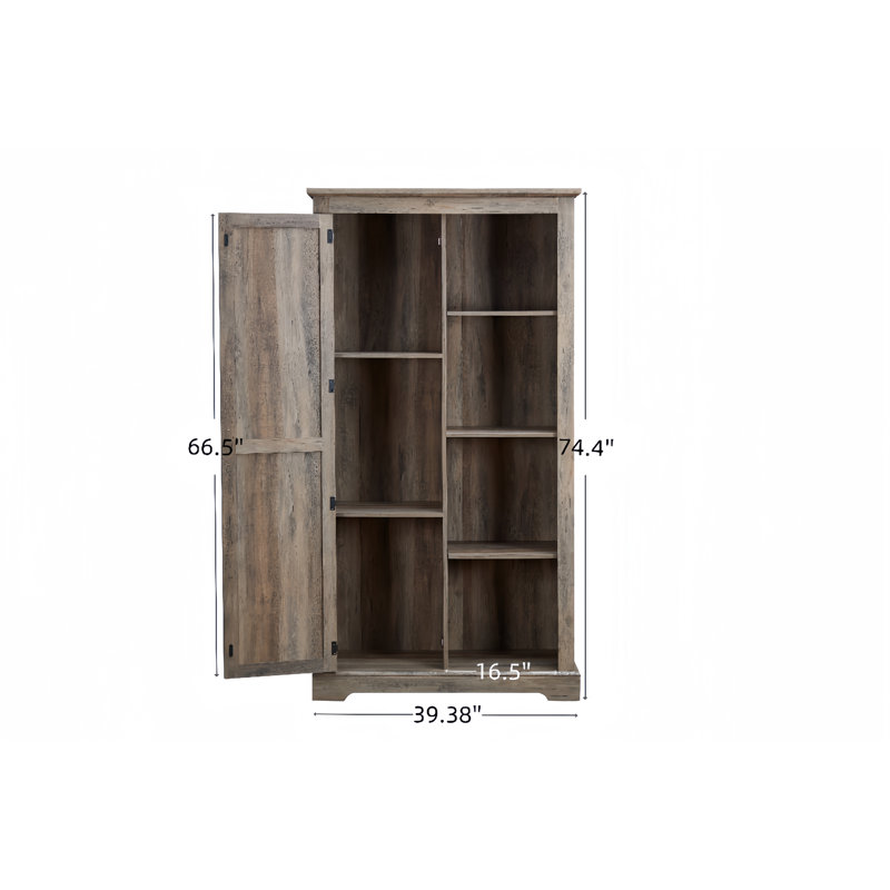 Tall Storage Cabinet Barn Door Storage Country Wood Rustic Farmhouse Pantry Cupboard Barn Door Kitchen Organizer Furniture