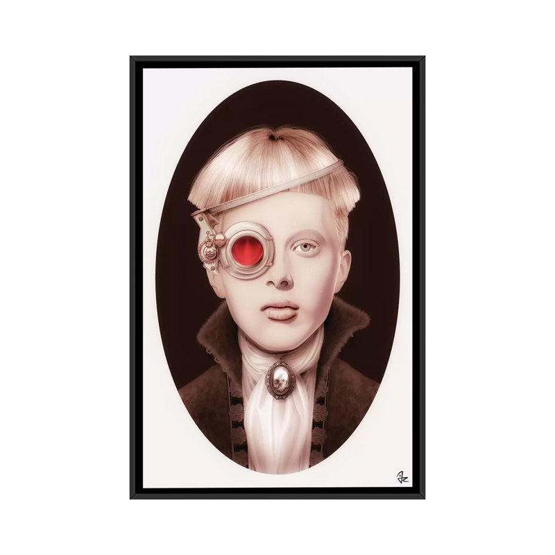 Steampunk, impression sur toile tendue, H 26 po x l 18 po x P 1,5 po, Toile avec cadre noir, Pas de tapis