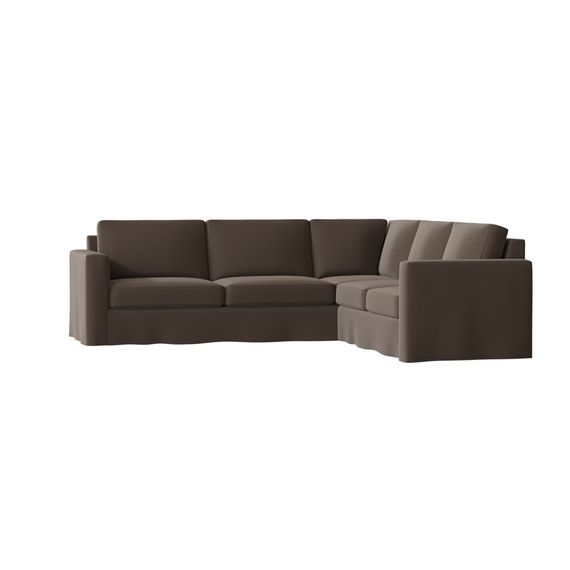 Canapé modulaire de coin large 108 po Bewley, Naturel, Gris anthracite d'Irlande, Accoudoir à droite (vu de face)