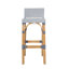 Tabouret de bar à dossier bas en rotin de 30 po de hauteur Estella, blanc-bleu marine-836956-21389777