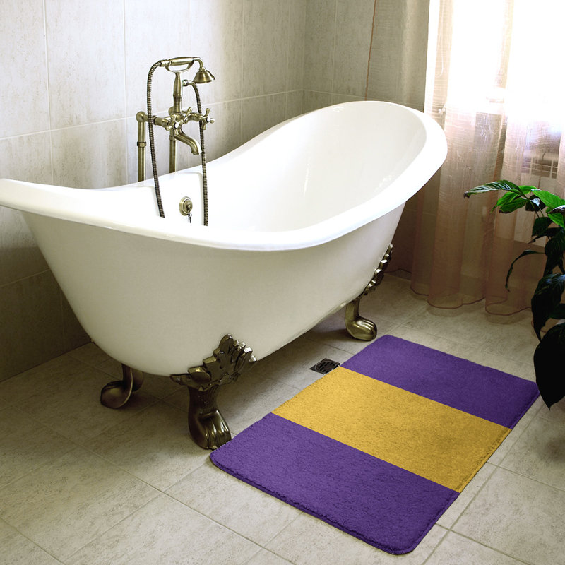 Tapis pour salle de bain Tennessee, l 17 po x L 24 po, Bleu Yale / jaune