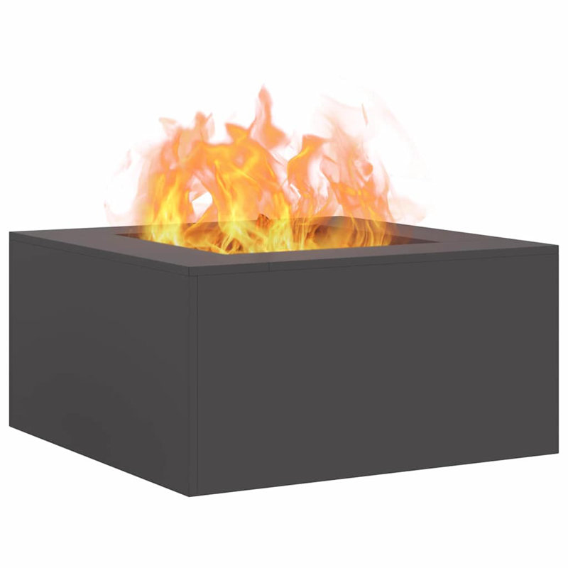 Outdoor Fire Pit, 40cm H x 80cm W x 80cm D, Black