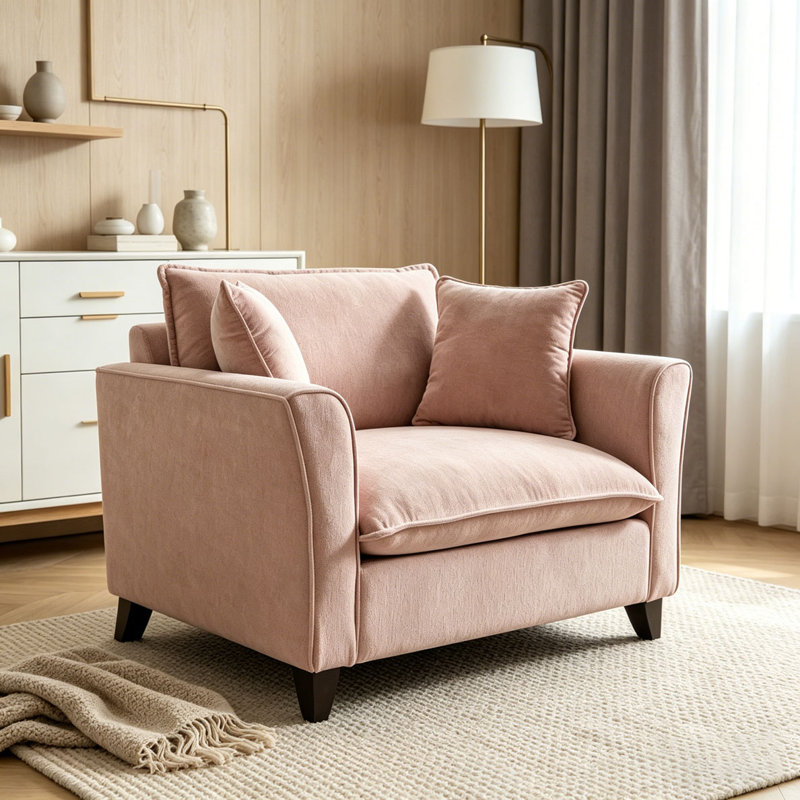 Fauteuil surdimensionné de 46,3 po, Rose
