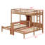 Lit superposé avec bureau intégré, tablettes de rangement et lampe de lecture, 3 lits dans un design compact-1875914259