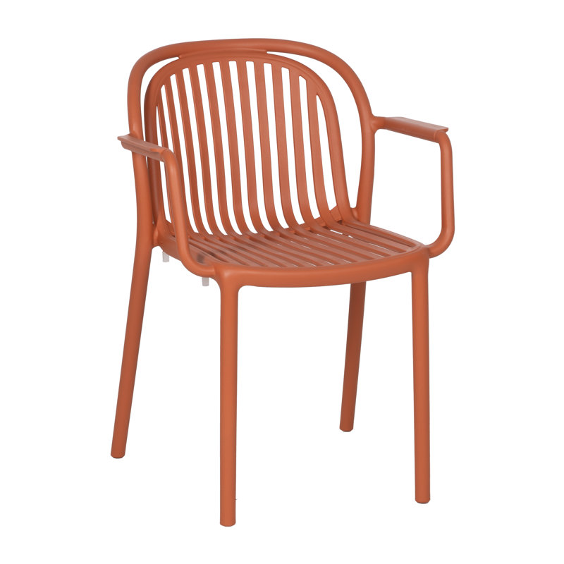 Stacking Patio Dining Armchair, Orange