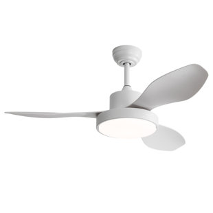 Sleek 47-Inch White Ceiling Fan With 22W Dimmable LED And Remote Control