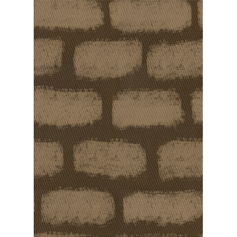 Tapis abstrait vert foncé / brun, Rectangle 7 pi x 10 pi