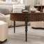 Table basse 31,5 "à grain de bois surélevé avec tablette de rangement et 3 tabourets, pieds en bois massif-718964829