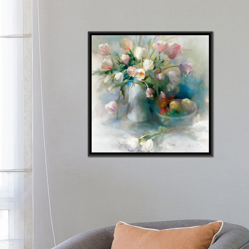 " Lento " by Willem Haenraets, 18" H x 18" W x 1.5" D, Black Framed Canvas, No Mat