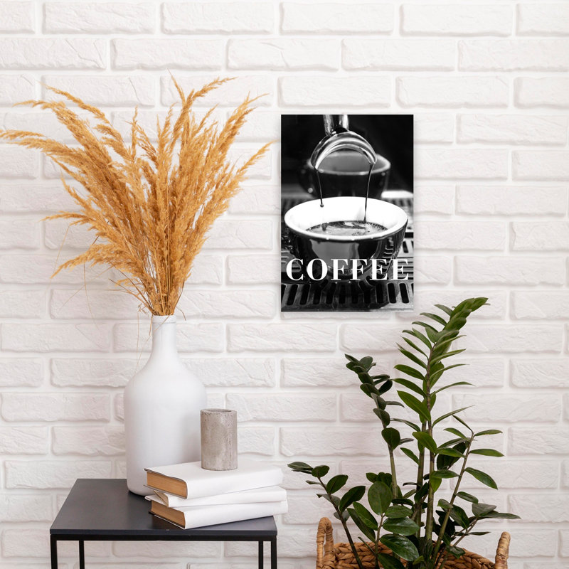 Art mural contemporain fraîchement coulé espresso, H 18 po x l 12 po