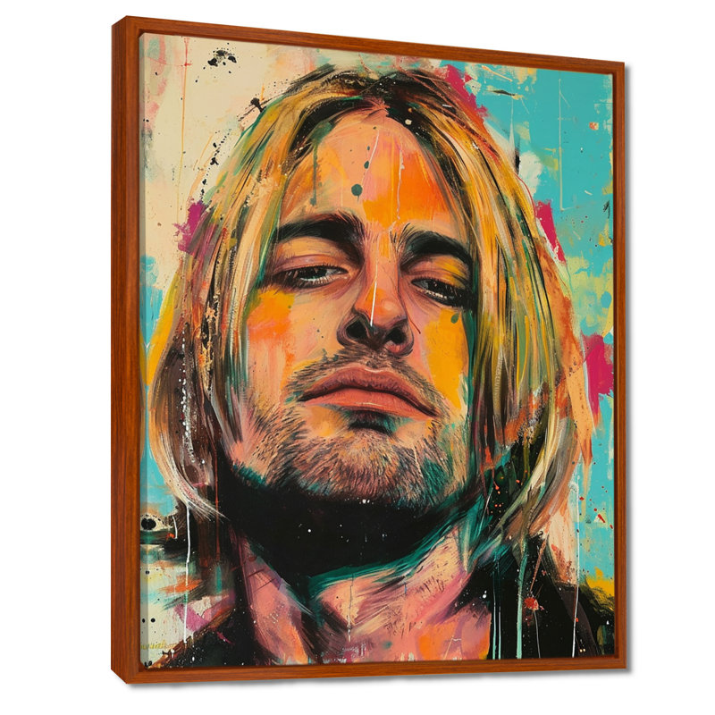 «Souvenir de Kurt Grungy», art mural, Toile avec cadre flottant brun, H 32 po x l 16 po x P 1 po