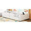 Lit plateforme simple tapissier avec garde-corps et port de charge efficace - options modernes de taille blanche