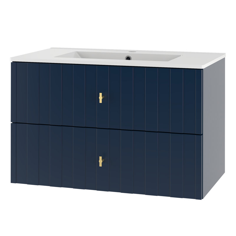 Annemien 81mm Single Bathroom Vanity with Drop In Ceramic Basin