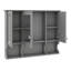 Armoire murale de salle de bain 35 po x 28 po avec trois portes en miroir et une étagère ouverte, unité de rangement pour médicaments-6103609