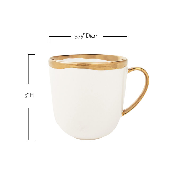 Tasse à café 16 oz Canvas Home, Glacis blanc/platine