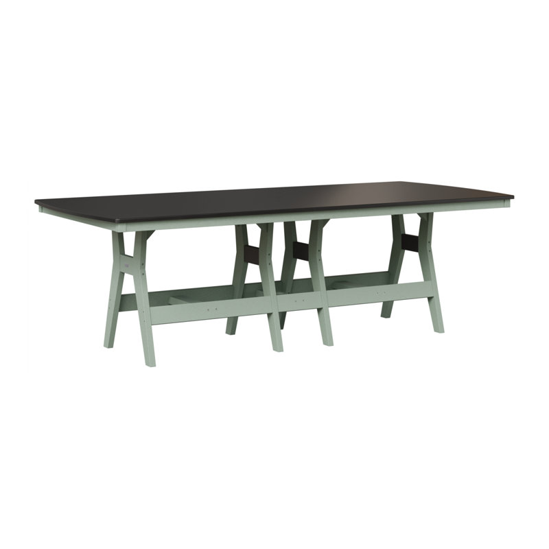 Table de bar Harbour, H 35,5 po x l 96 po x P 44 po, Noir martelé, Écume de mer, écume de mer
