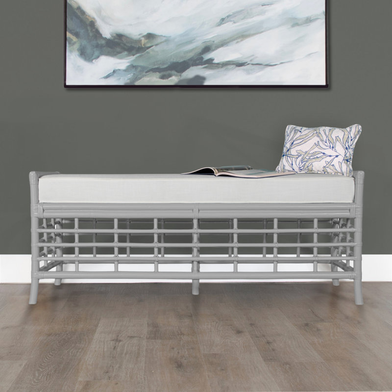 Luna Upholstered Bench, Citrus Orange