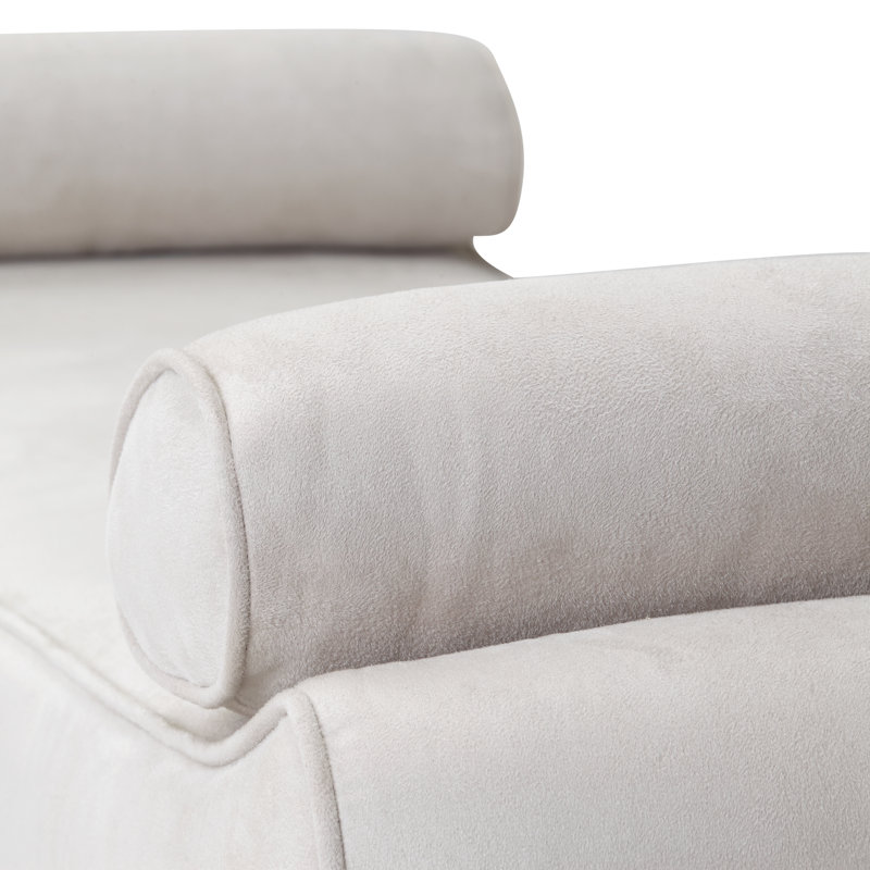Malibu Crest Upholstered Bench, White/Chardonnay
