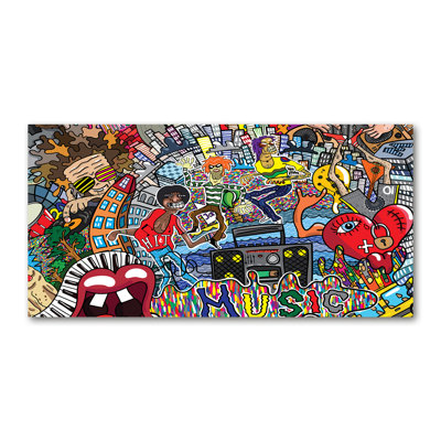 Music Collage - No Frame Print on Canvas